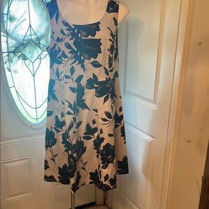 INC International Concepts Black and White Sleeveless Midi Dress